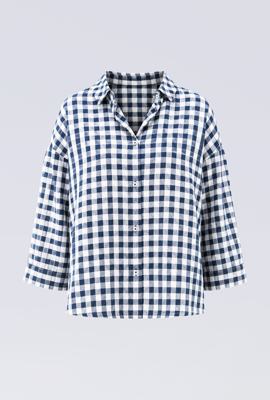 Kemeja Zyala Navy White
