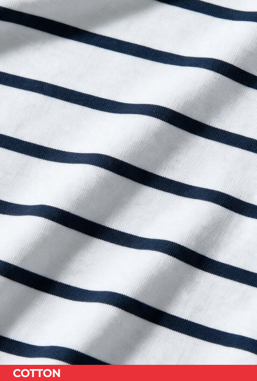 T-Shirt Lengan Pendek Kasha White Navy