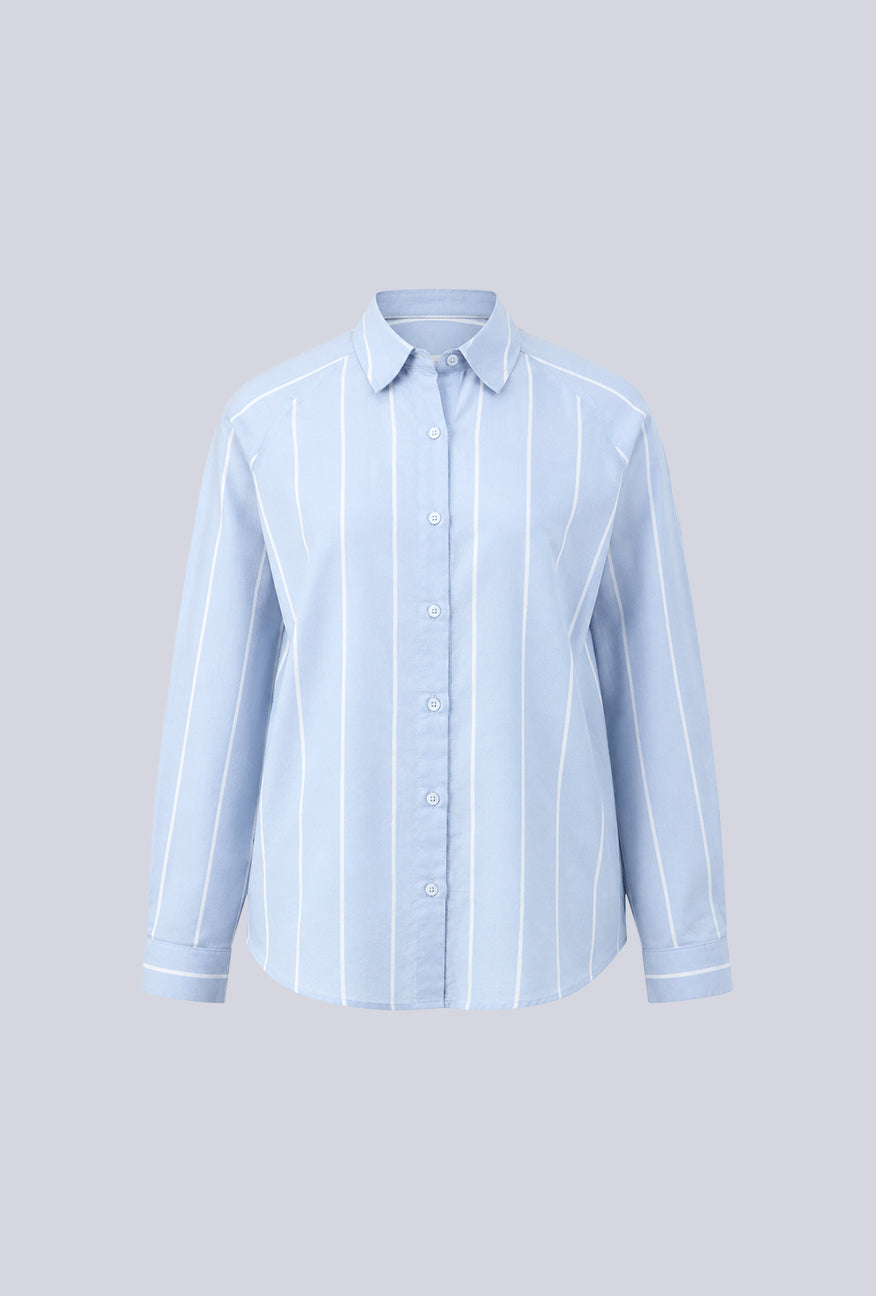 Kemeja Lengan Panjang Lycka Blue White
