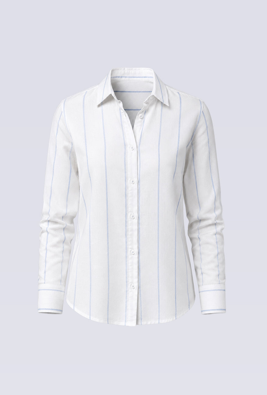 Kemeja Lengan Panjang Soleil White Blue