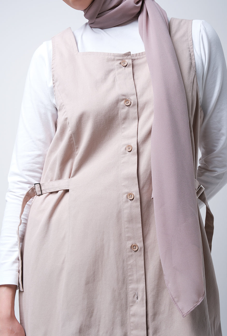 Dress Overall Yuke Beige Cream