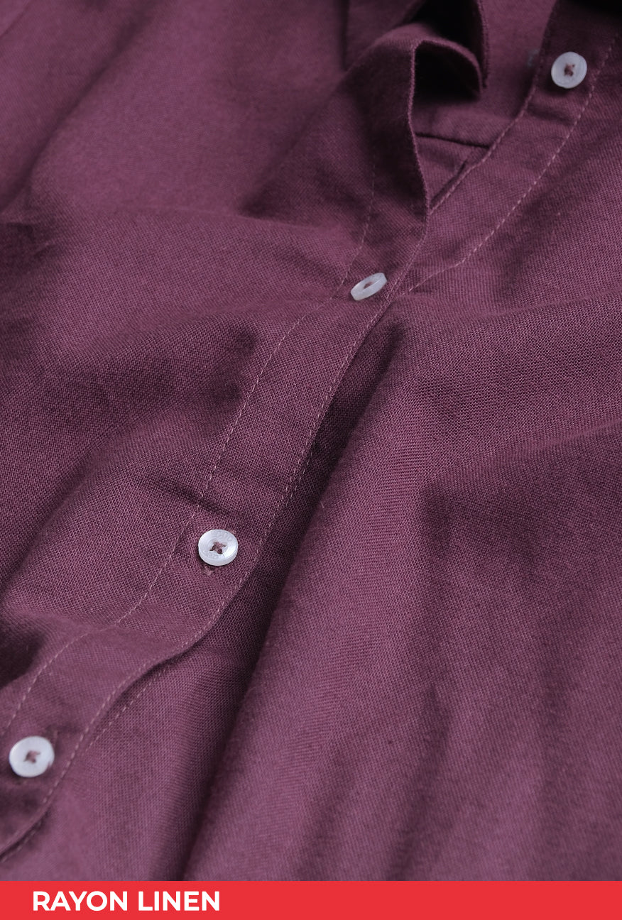 Kemeja Lengan Panjang Mellie Burgundy