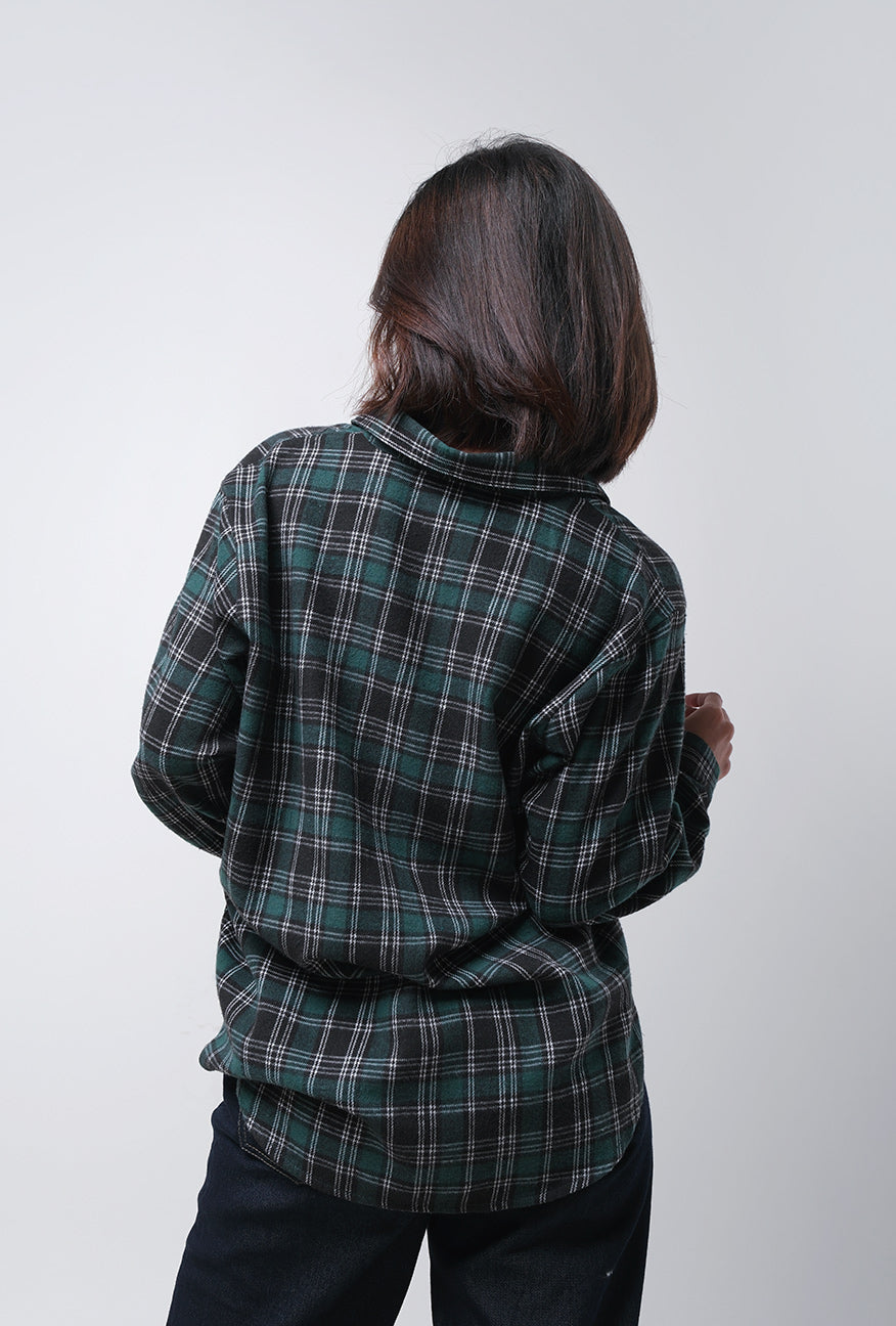 Kemeja Flanel Jenna Green Black