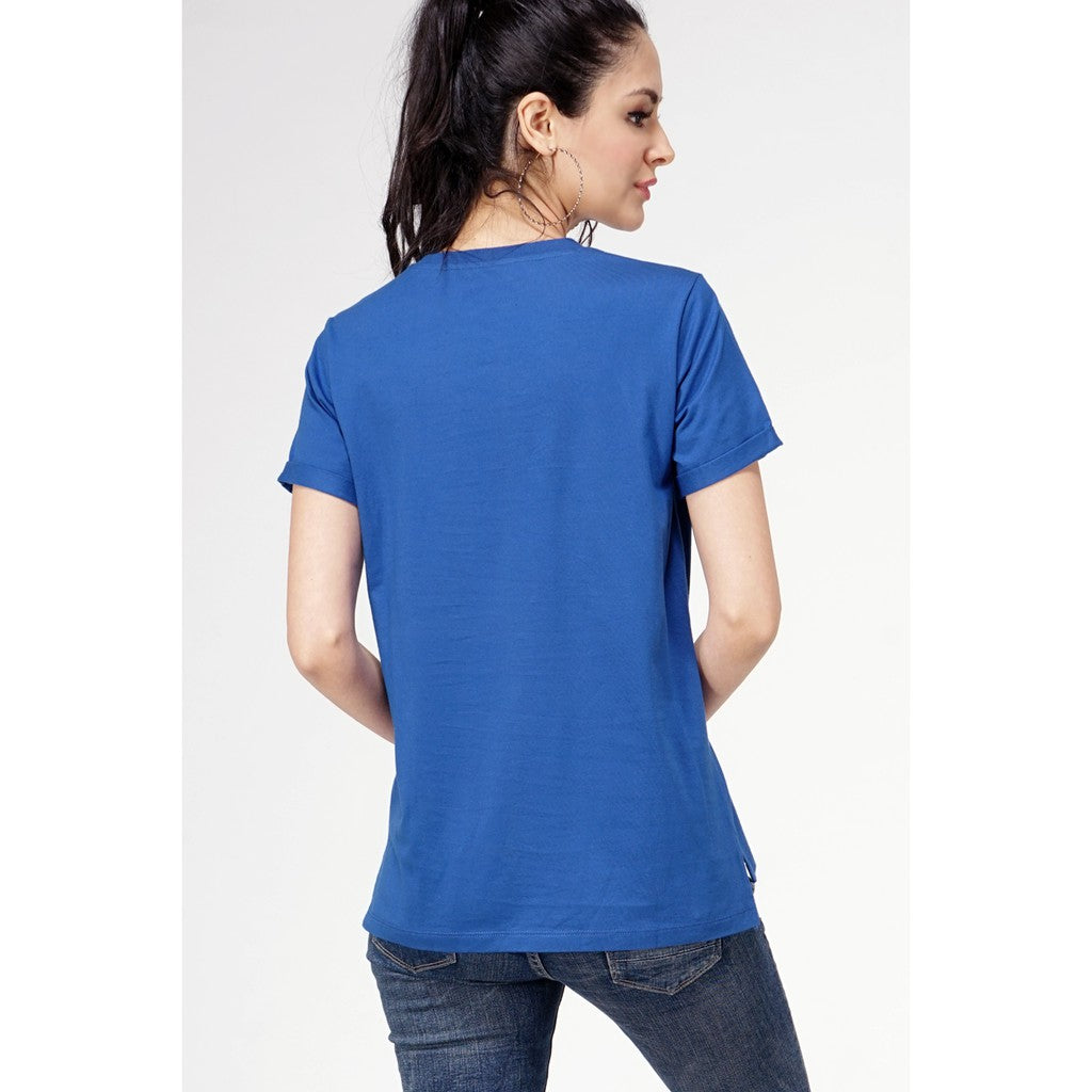 T-Shirt Lengan Pendek Mika Blue