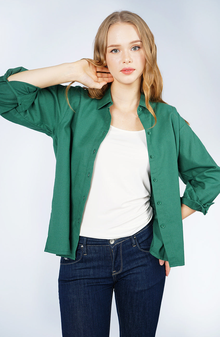 Kemeja Lengan Panjang Karla Green