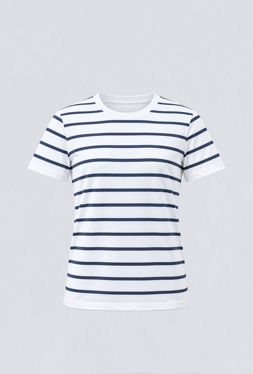 T-Shirt Lengan Pendek Kasha White Navy