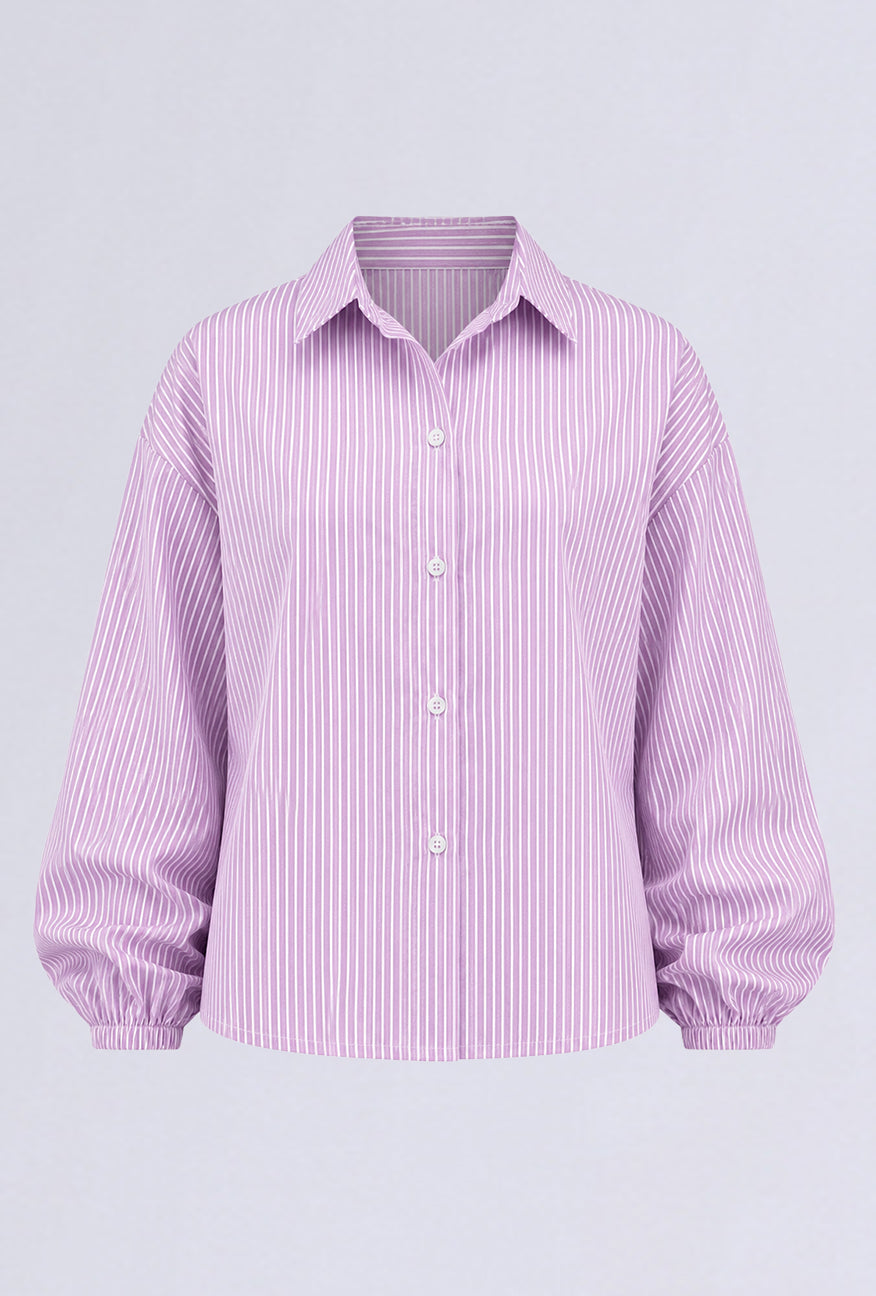 Kemeja Caelina Purple White