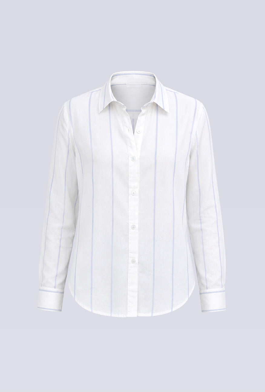Kemeja Lengan Panjang Jollie White Blue