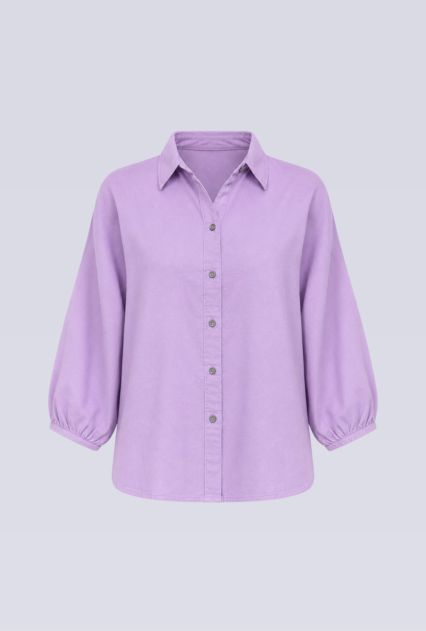 Kemeja Lengan Panjang Shenny Lavender