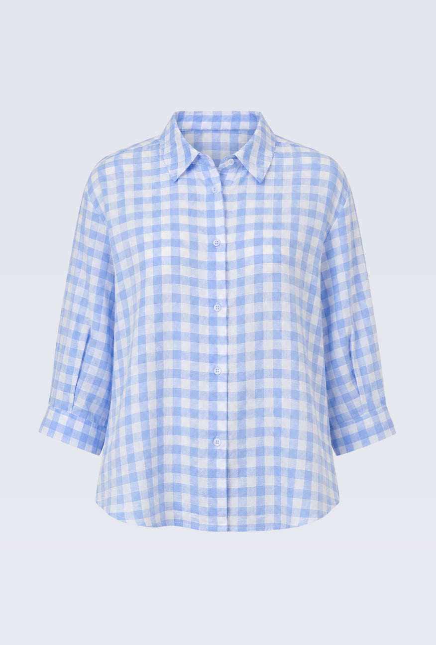Kemeja Zyala Blue White