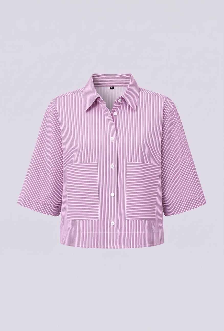 Kemeja Luna Purple White Exclusive Online