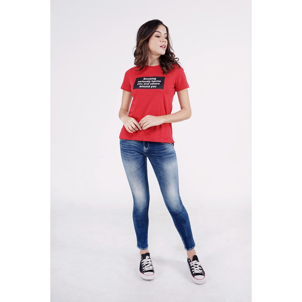 Logo Jeans Wrong Red Tee 12607L4RD