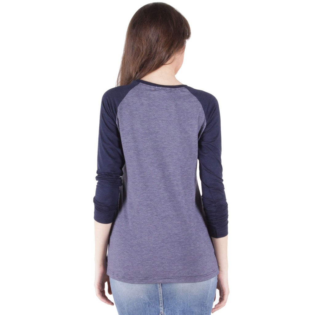 T-Shirt Lengan Panjang Raglan Basic Navy Blue