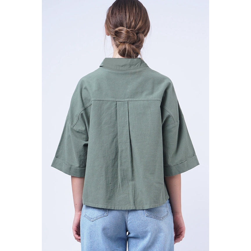 Kemeja Lengan Pendek Lenor Army Shirt