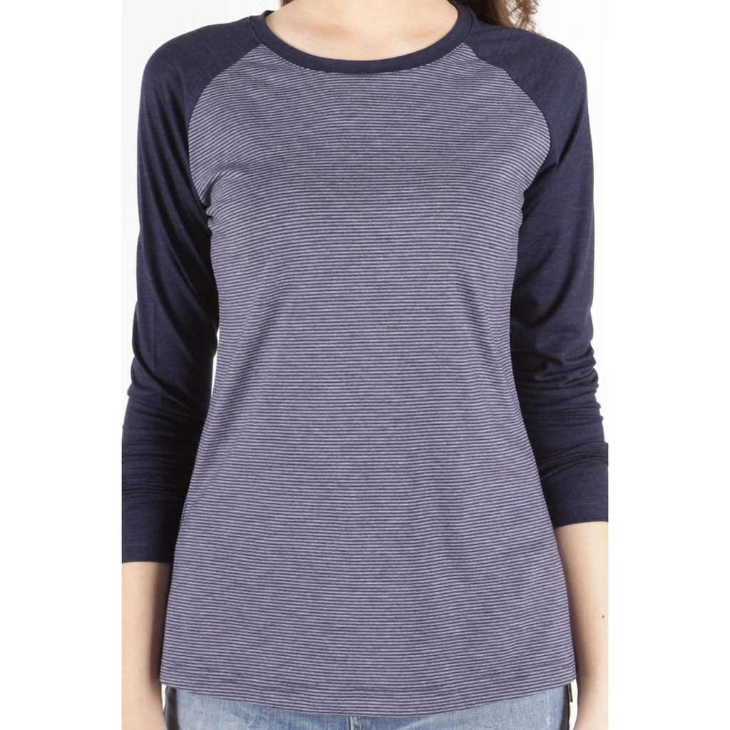 T-Shirt Lengan Panjang Raglan Basic Navy Blue