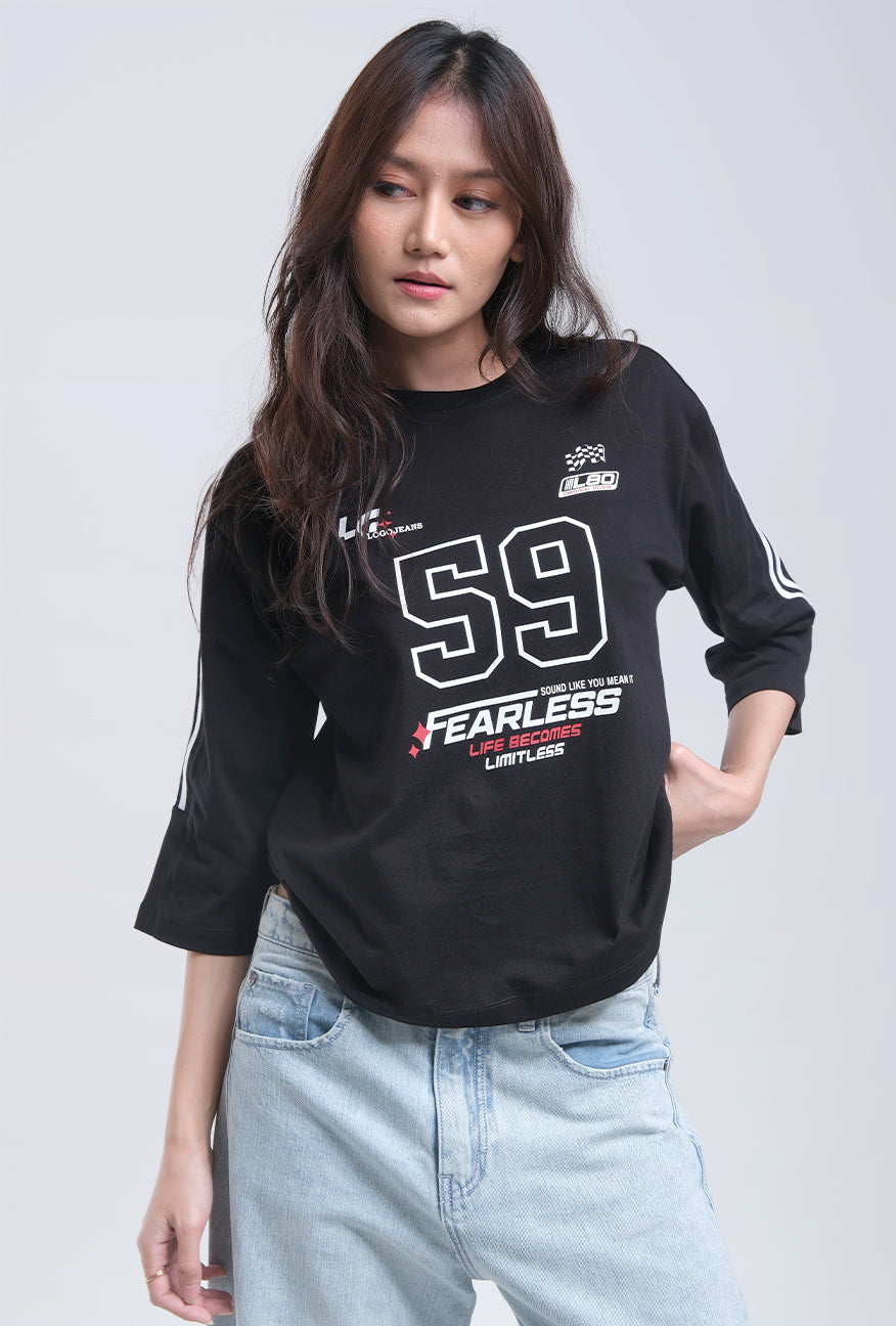 T-Shirt Lengan Pendek Michi Black