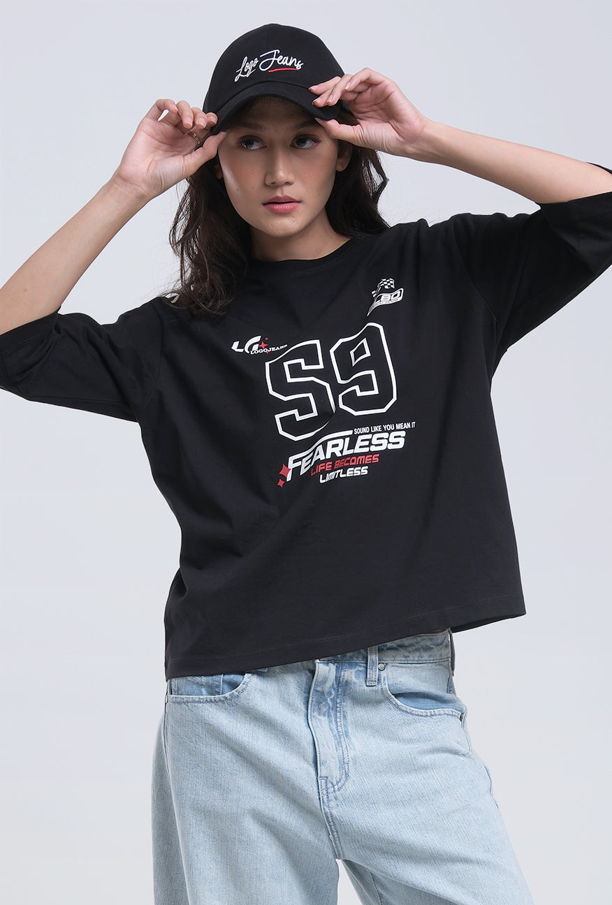 T-Shirt Lengan Pendek Michi Black