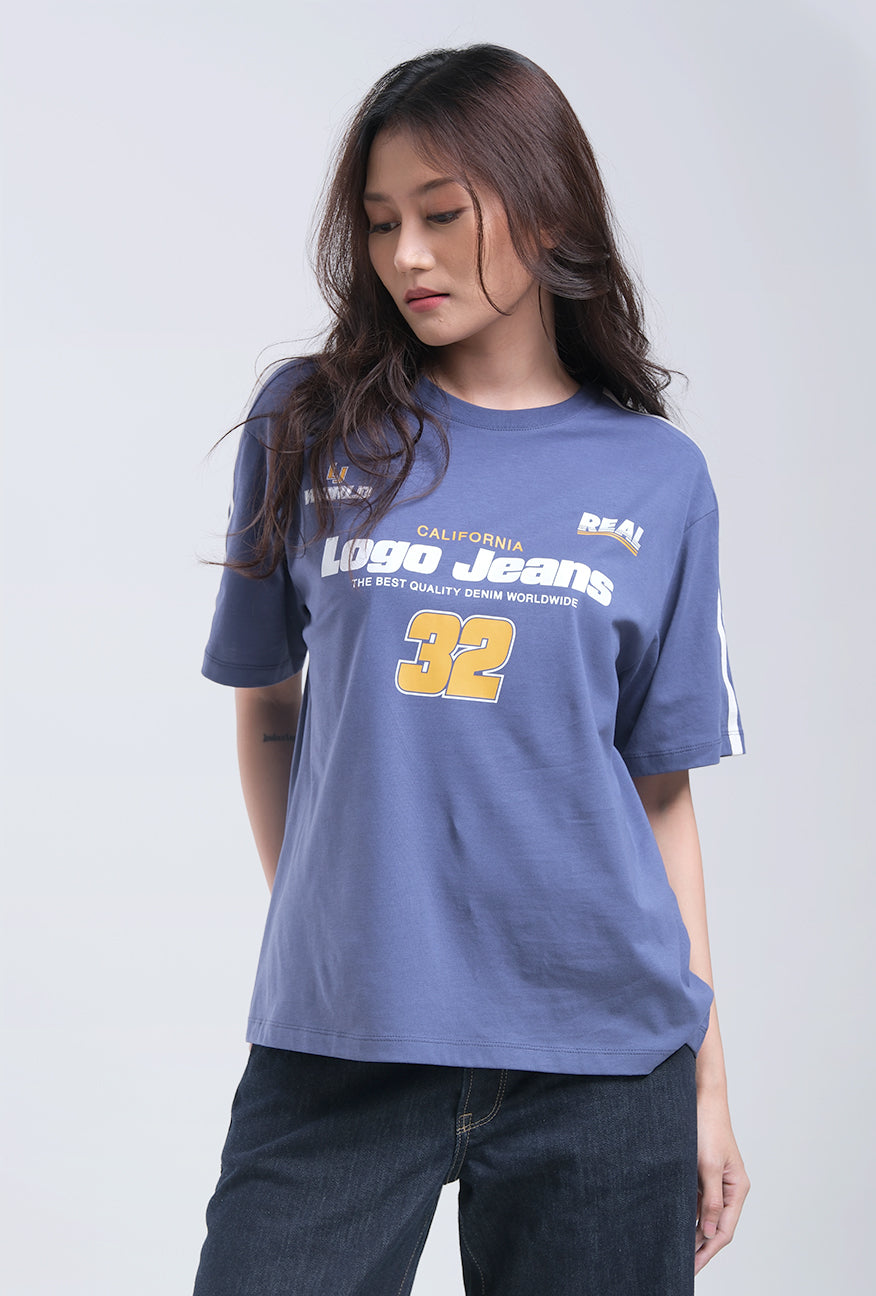 T- Shirt Lengan Pendek Nezza Blue
