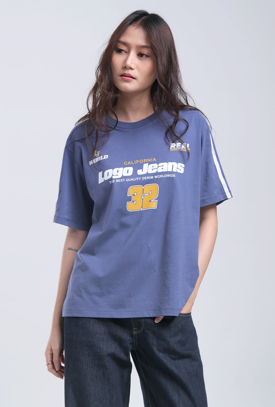 T- Shirt Lengan Pendek Nezza Blue
