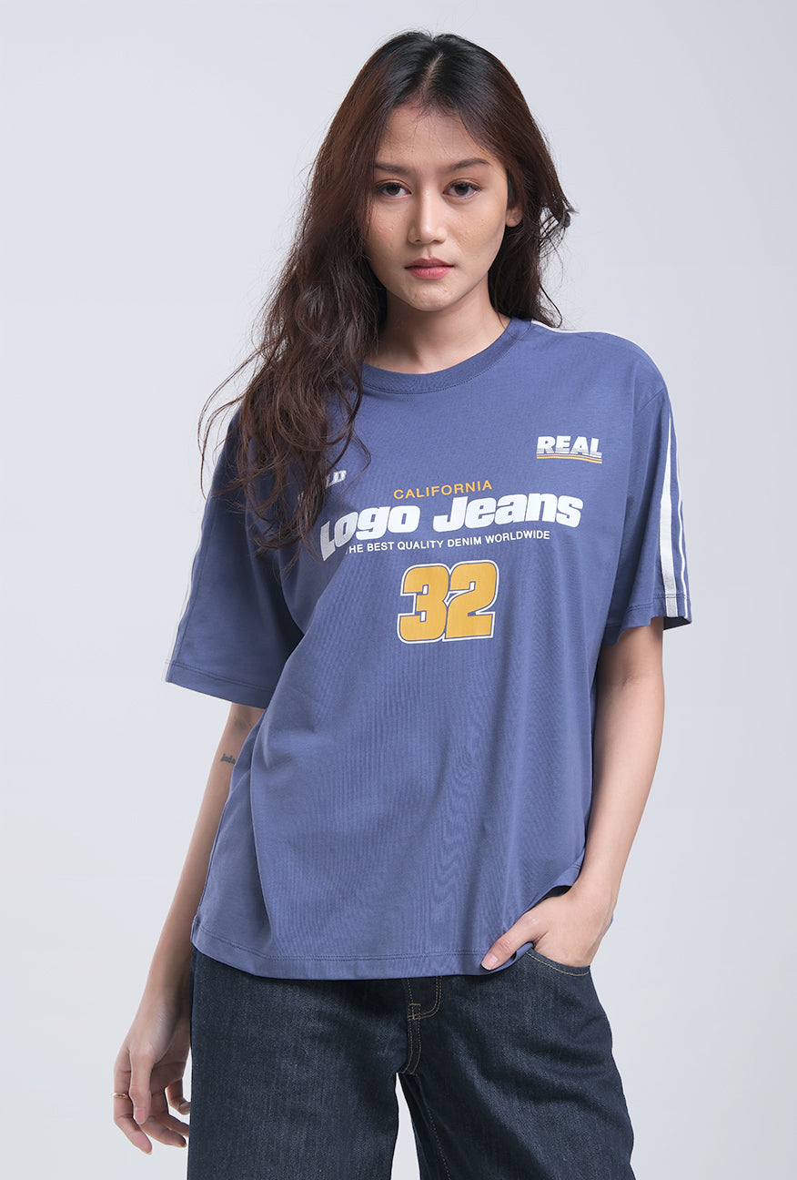 T- Shirt Lengan Pendek Nezza Blue