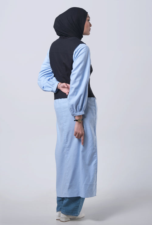 Dress Lengan Panjang Flisya Light Blue