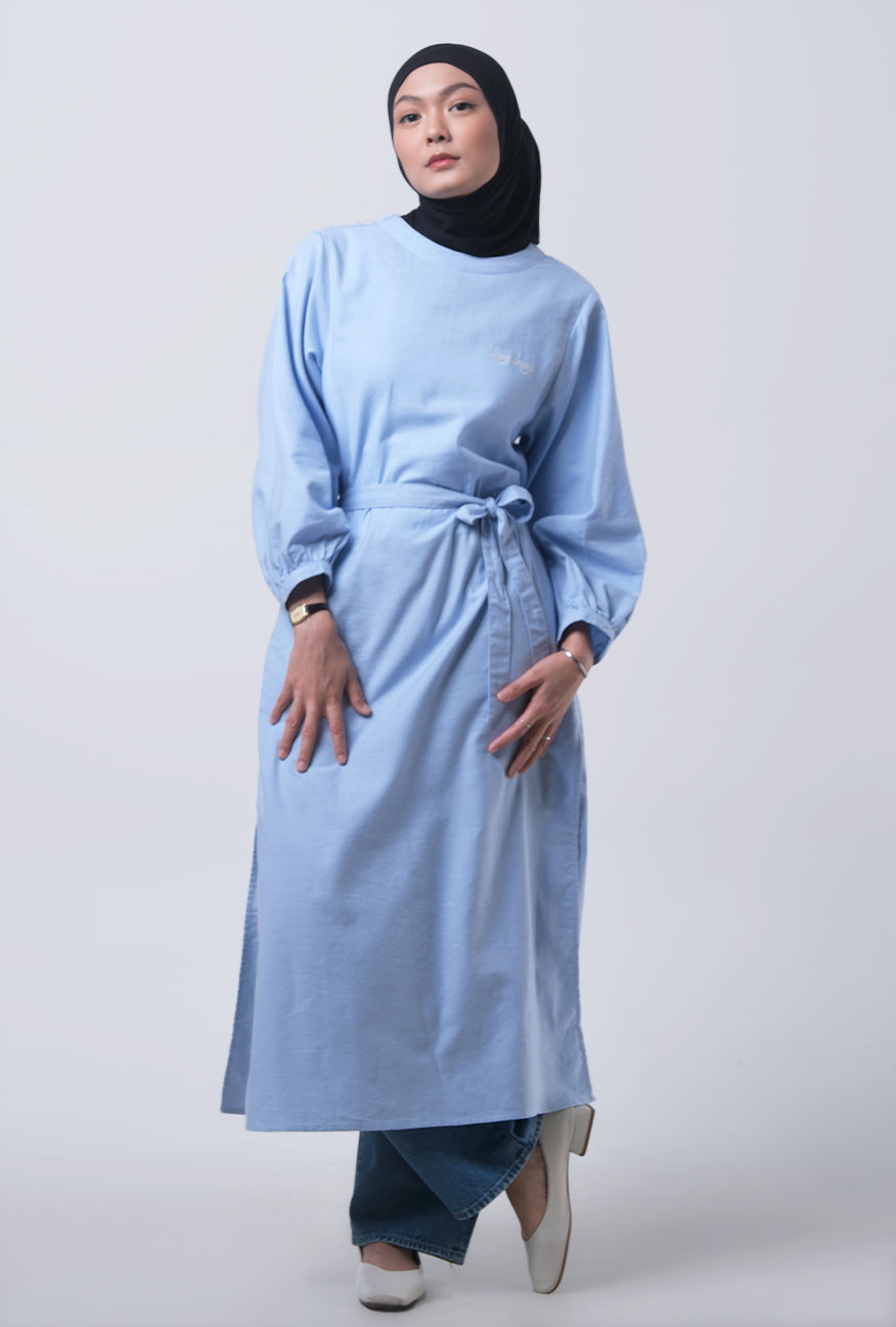 Dress Lengan Panjang Flisya Light Blue
