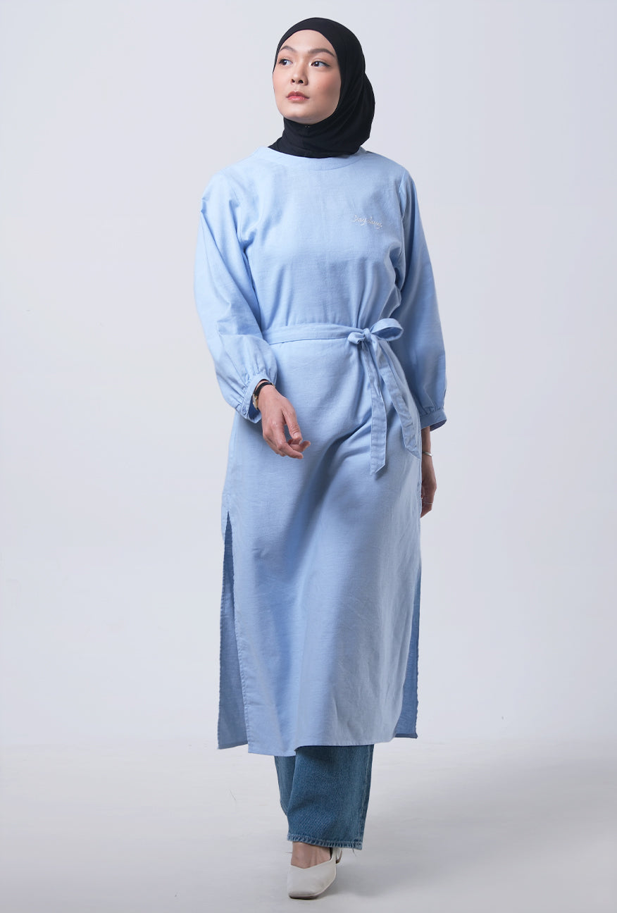 Dress Lengan Panjang Flisya Light Blue