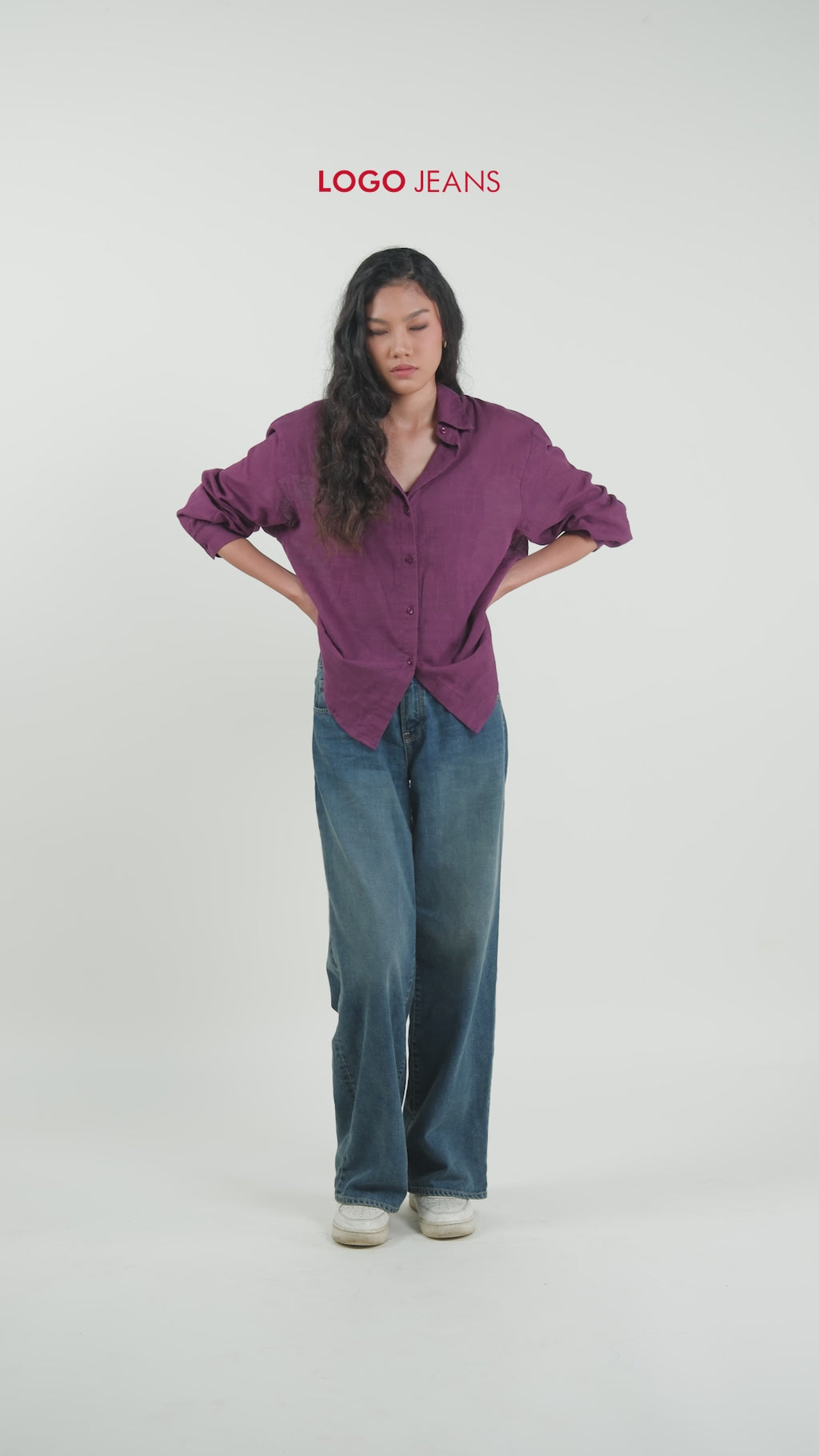 Kemeja Lengan Panjang Aveela Dark Purple