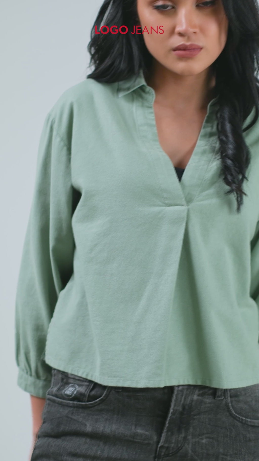 Kemeja Lengan Panjang Zeea Sage Shirt Exclusive Online