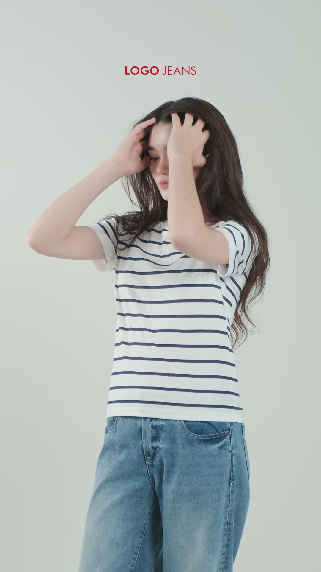 T-Shirt Lengan Pendek Kasha White Navy