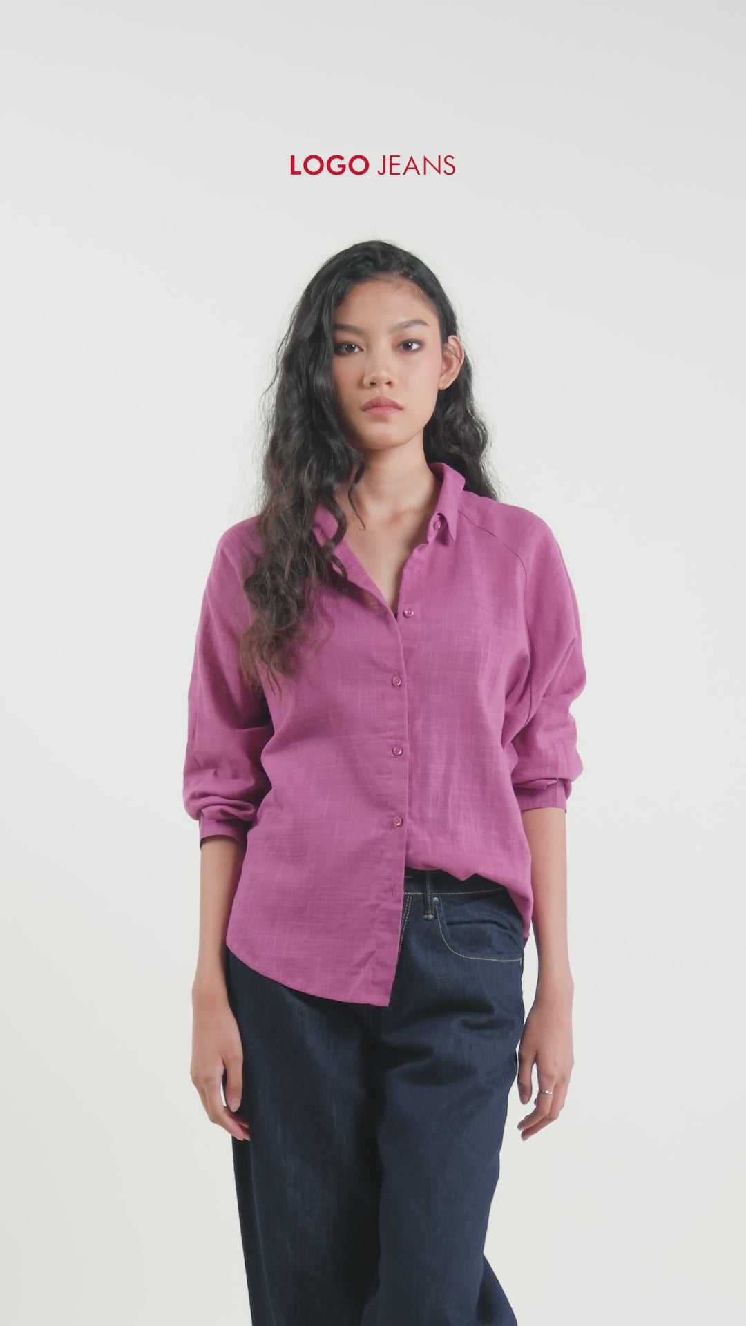 Kemeja Lengan Panjang Eftychia Purple