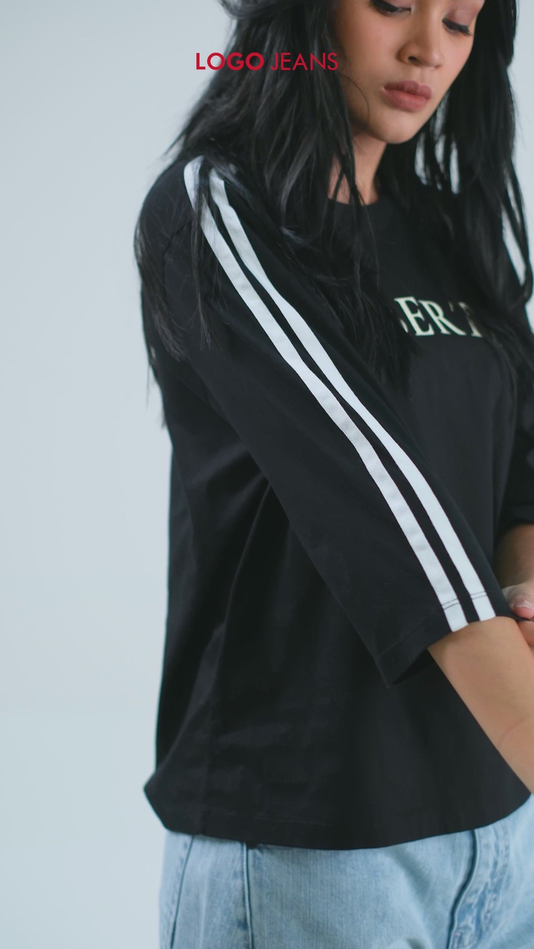 T-Shirt Lengan Panjang Leonora Black