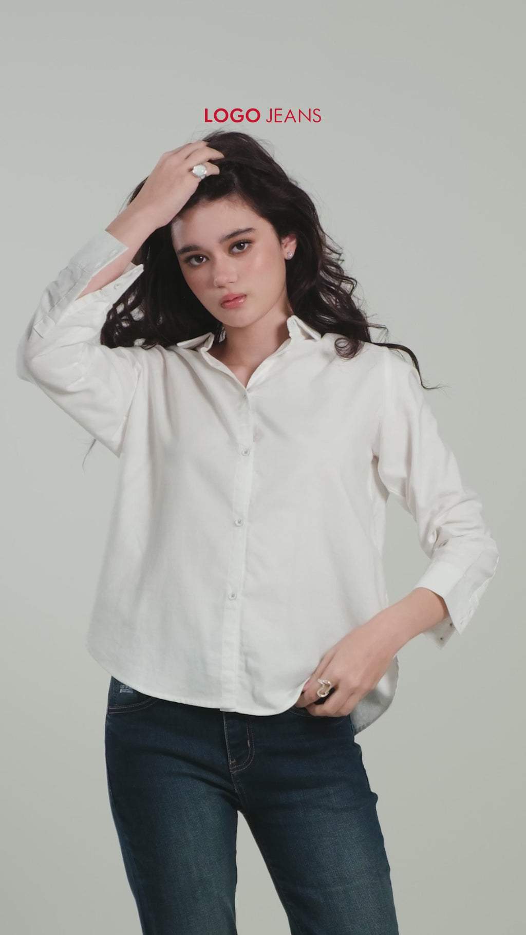 Kemeja Lengan Panjang Mellie White