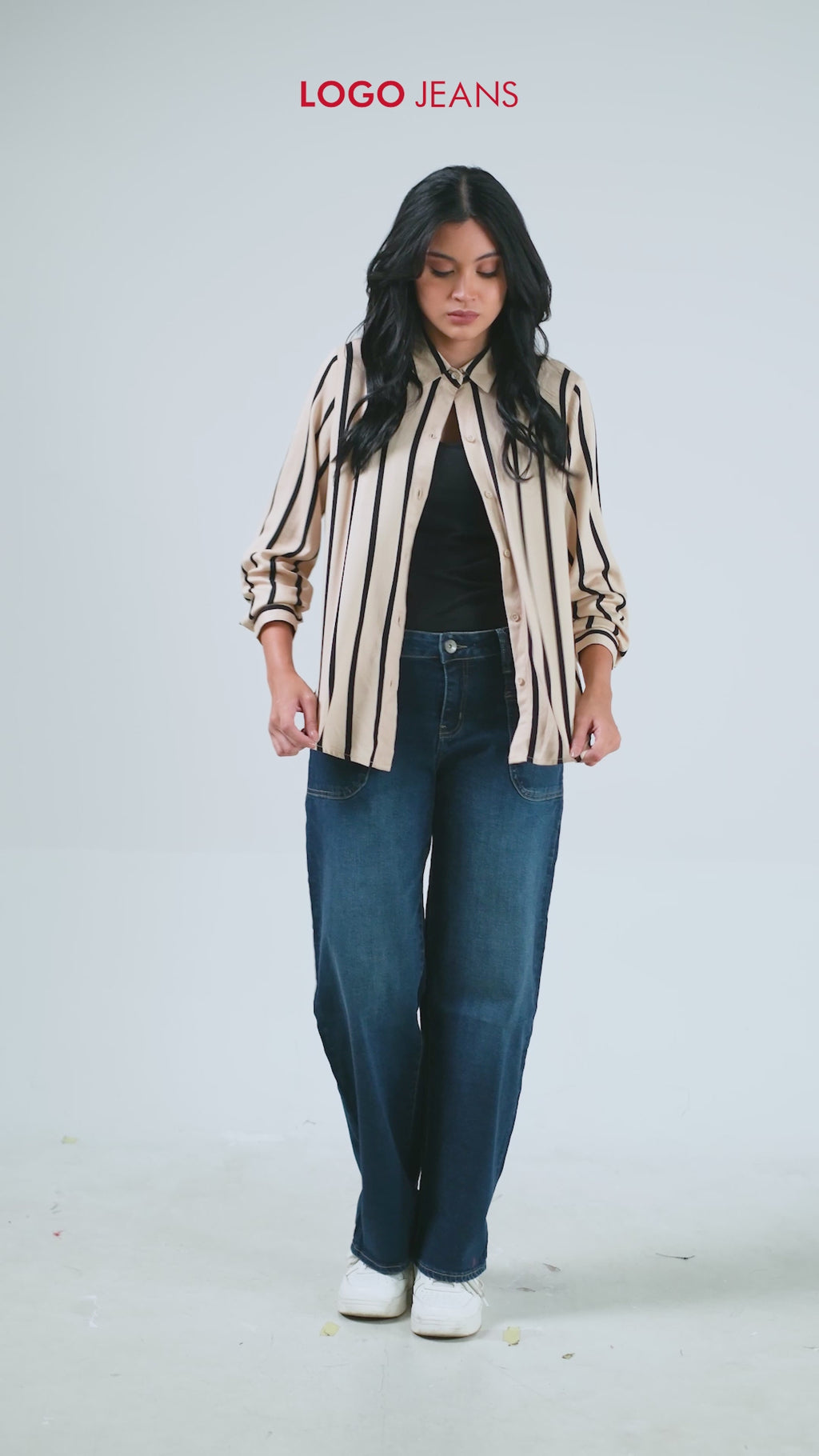 Kemeja Lengan Panjang Agatha Khaki Black