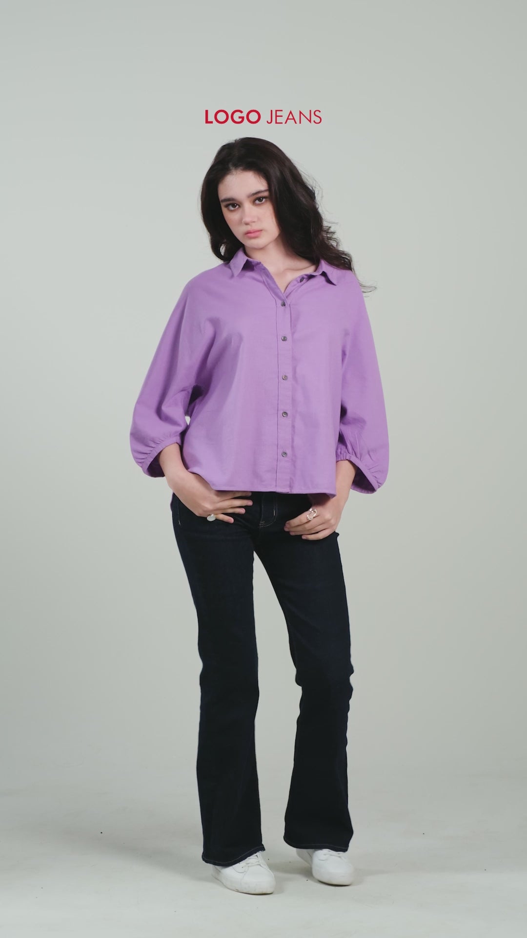Kemeja Lengan Panjang Shenny Lavender
