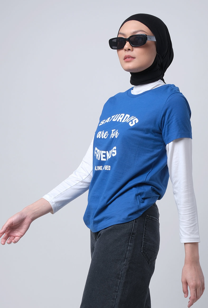 T-Shirt Lengan Pendek Shaw Blue