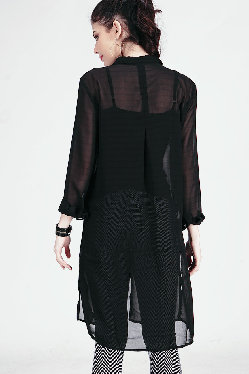 Kemeja Lengan Panjang Alyx Stripe Black Dark Grey