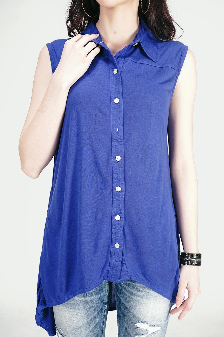 T-Shirt Tanpa Lengan Campana Blue