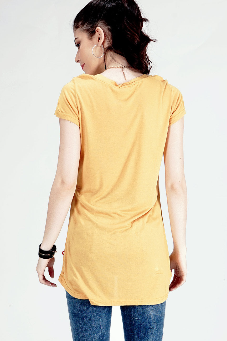 T-Shirt Lengan Pendek New Nice Lace Mustard