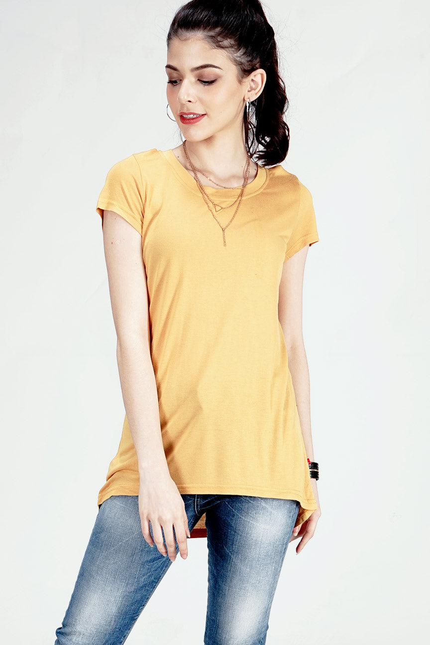 T-Shirt Lengan Pendek New Nice Lace Mustard