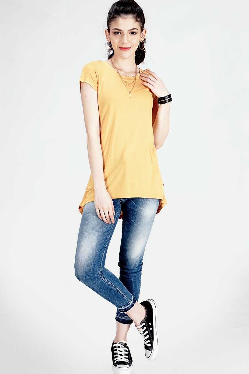 T-Shirt Lengan Pendek New Nice Lace Mustard