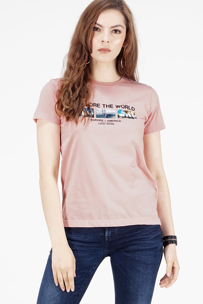 T-Shirt Lengan Pendek Fethon Pink