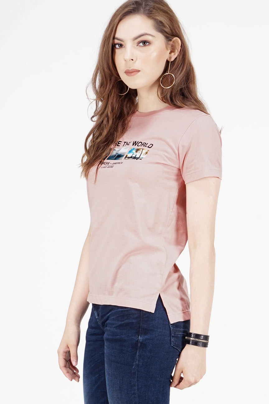 T-Shirt Lengan Pendek Fethon Pink