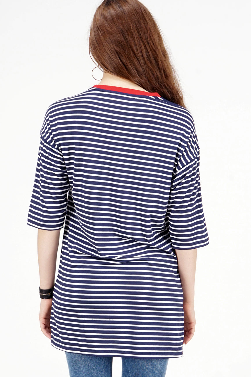 T-Shirt Lengan Pendek Fileus Navy White