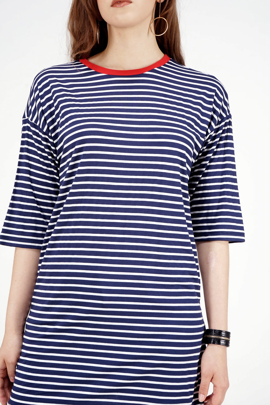 T-Shirt Lengan Pendek Fileus Navy White