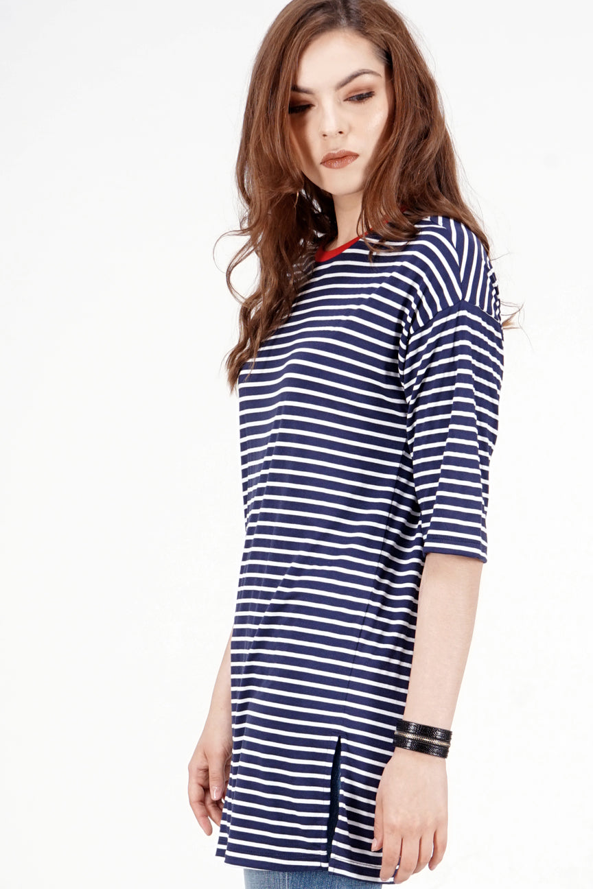 T-Shirt Lengan Pendek Fileus Navy White