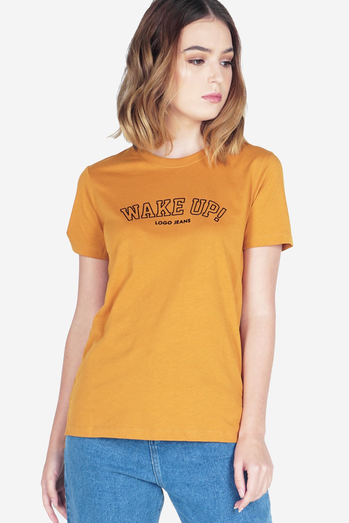 T-Shirt Lengan Pendek Inez Dark Mustard