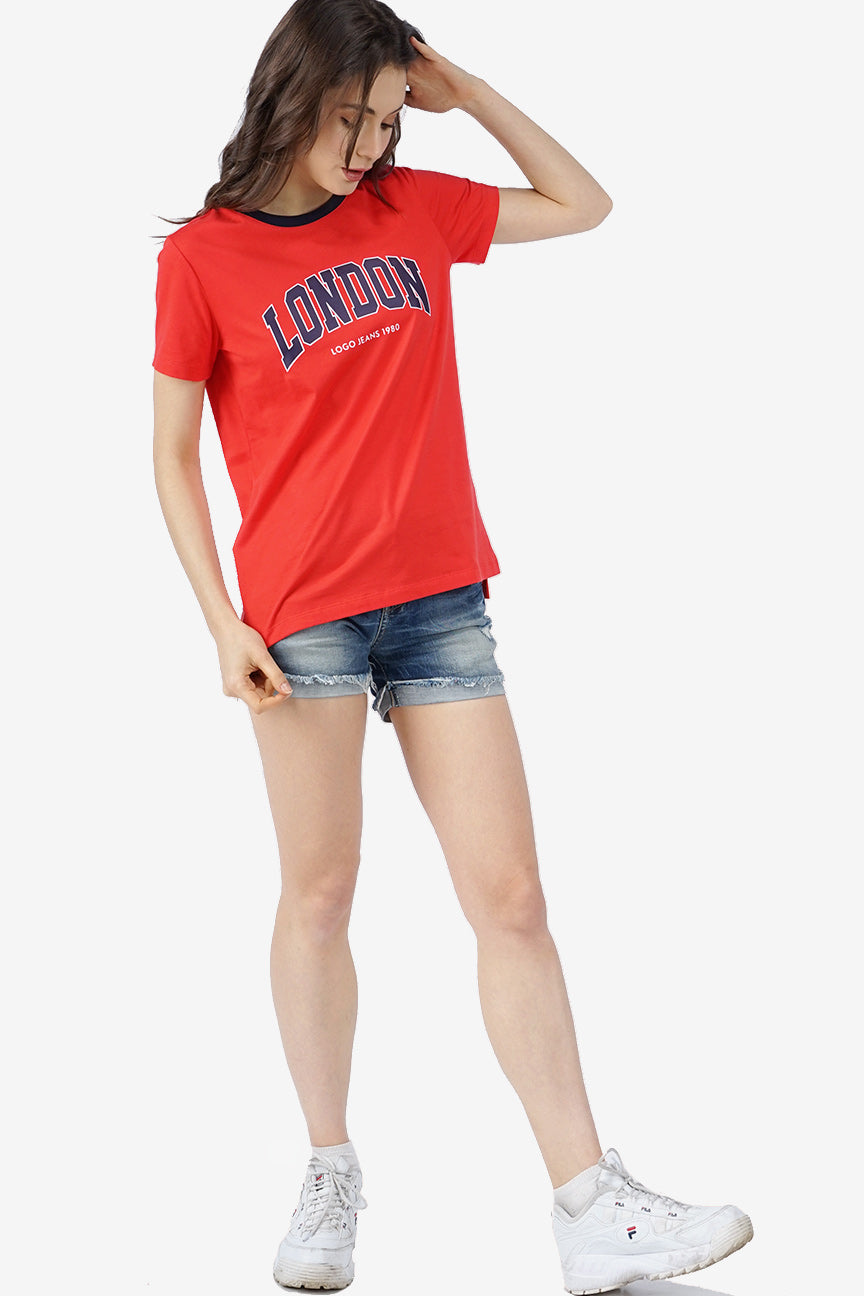 T-Shirt Lengan Pendek Flame Red