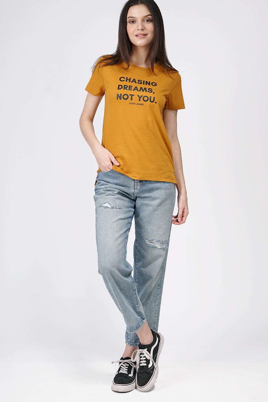 T-Shirt Lengan Pendek Kamala Dark Mustard