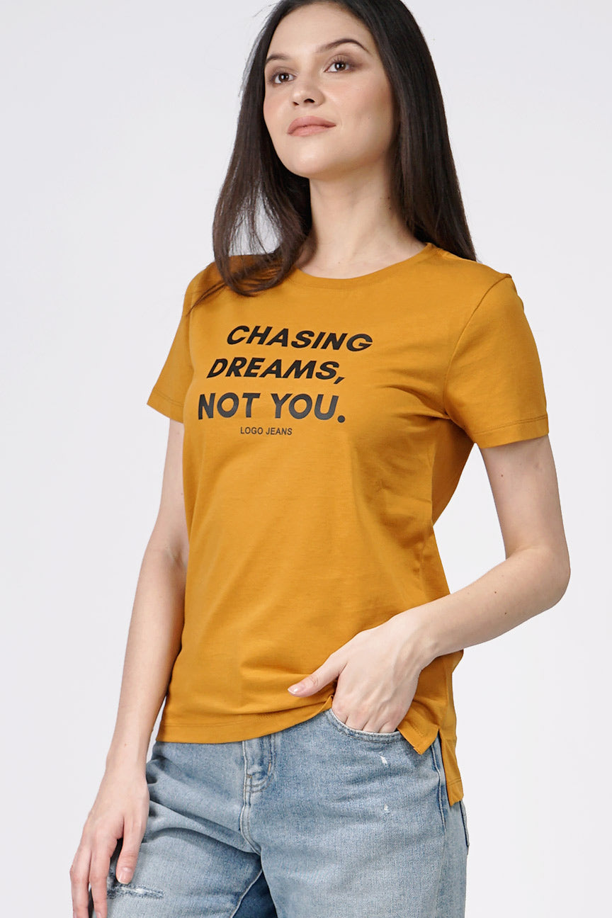 T-Shirt Lengan Pendek Kamala Dark Mustard